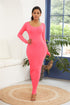 round-neck-long-sleeve-maxi-wrap-dress Sophia's Trends - Sophia's Style-Coral-L